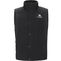 Camel Armor) Outdoor Down Jacket 2024 Winter New Mens Thickened Warm Stand Collar Down Vest