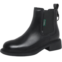 Camel outdoor shoes for women 2024 spring and autumn new black thick-soled Martin boots Internet celebrity ins trendy slim boots versatile