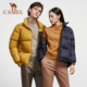 Camel Men's Short Down Jacket Official Winter New White Duck Down Warm Bread Coat Coat Couple Stand Collar Jacket