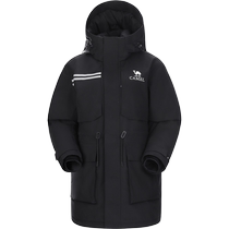 (Water-repellent velvet) Camel Outdoor Parker Down Jacket 2024 Winter Womens Mid-Length Three-Proof Thickened Warm Jacket