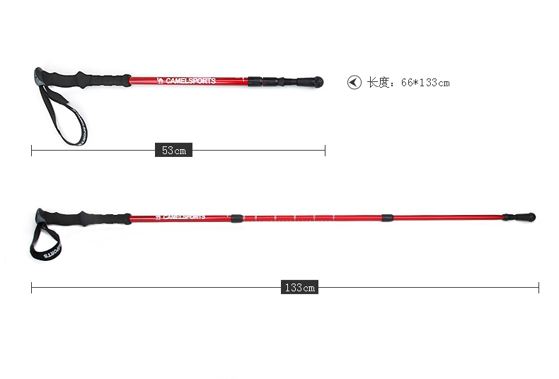Lạc đà lạc đà đi bộ 3 gậy cầm thẳng siêu nhẹ kính thiên văn carbon gấp nhôm trekking cực - Gậy / gậy