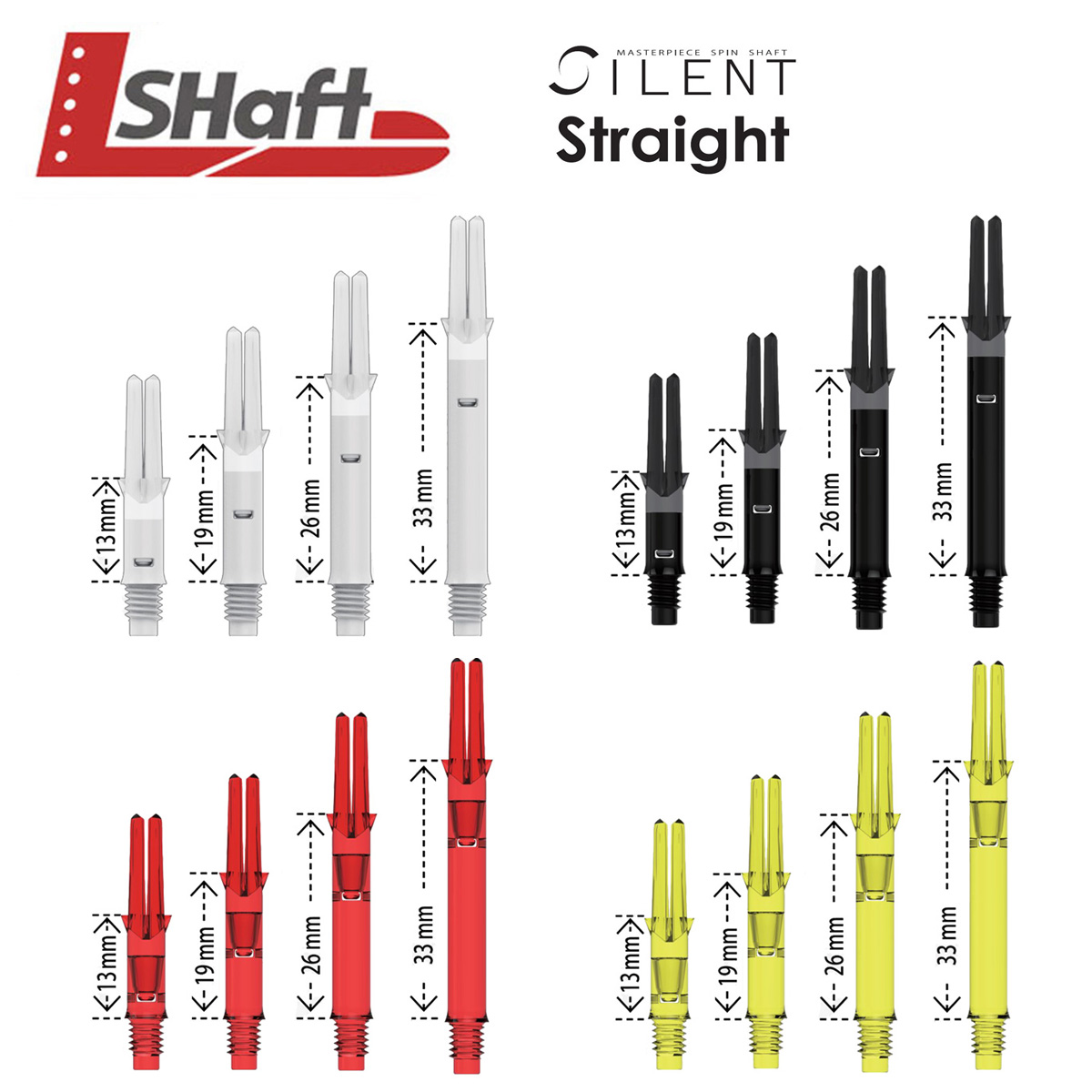 Japan Original L-style SILENT Rotating Dart Rod Full Color Full Length Standard Rotating Dart Rod