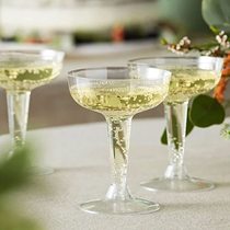 120ML Party Disposable Champagne Cup High Foot Cup Wide Mouth Hard Plastic Ice Cream Cup Try Drinking Glass Wine Glass 20
