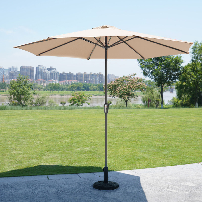 Outdoor sunshade central column umbrella garden foldable sunshade simple cafe milk tea shop outside sunshade advertising umbrella