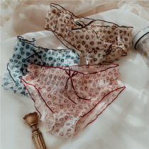 Teenage Girl Pants Low Waist Triangle Shorts Sexy Mesh Yarn Transparent BAO WeN Soft Cute Butterfly Knot Breathable Cotton Crotch