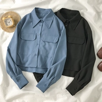 Куртка, лонгслив для школьников, рубашка, осенняя, 2021 года, в западном стиле, подходит для подростков, оверсайз