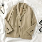 Осенняя куртка, пиджак классического кроя, лонгслив для отдыха, коллекция 2021, в британском стиле, оверсайз