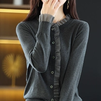 Шерстяной приятный телу модный короткий тонкий кардиган, 2023, в западном стиле