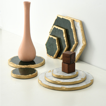 Little Western Home Nordic style light luxury natural marble Phnom Penh plate home decoration plate aromatherapy tray jewelry plate