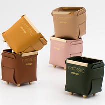 Xiaoxijia Nordic Light Luxury Phnom Penh Leather Holder Pen Holder Makeup Brush Tube Home Sundry Remote Control Storage