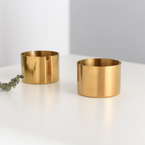 Xiaoxijia Nordic ins Golden stainless steel ashtray home fashion creative metal ashtray ornaments