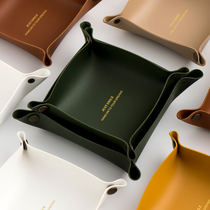 Xiaoxijia Nordic leather storage box porch key box desktop sundries storage plate cosmetics jewelry box