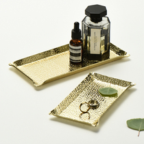 Xiaoxijia light luxury gold hammer tray stainless steel jewelry Tray storage plate aromatherapy tray home decoration ornaments