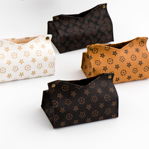 Xiaoxijia Nordic light luxury retro leather tissue box home drawing box napkin carton paper tissue storage box