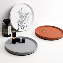 Xiaoxijia Nordic industrial wind cement round tray home aromatherapy jewelry Tray storage tray desktop decoration tray
