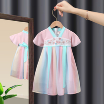 Girls Handmaids dress Summer 2021 new Yangqi Children Summer Dress Princess Dresses Baby China Wind Skirts