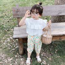 Girls shirt short sleeve Korean version of new foreign style children little girl shirt white princess shirt baby summer dress
