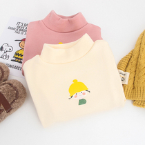 Girls base shirt autumn and winter plus velvet 2020 new style children cotton warm coat baby long sleeve T-shirt