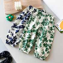 Girl Anti-mosquito Pants Summer Slim Fit Pants Loose Foreign Air Children Long Pants Woman Baby Summer Dress Bungling Pants Light Cage Pants