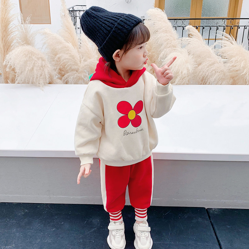 (clear warehouse special price) girl autumn winter suit necrogared with children foreign air clothes female baby winter clothing two sets-Taobao