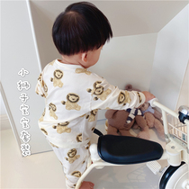 Good night KK Spring and Autumn new full-printed lion cubs modeler cotton childrens home clothing baby suit
