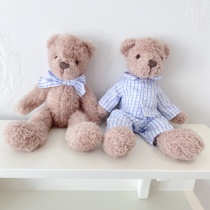 Good night KK cute plush bow tie bear pajamas Doll Doll sleeping comfort toy