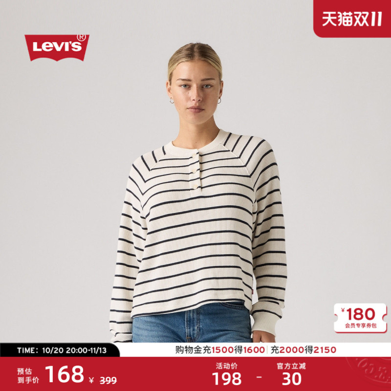 Levi's 26Th Autumn New Women's American Retro Casual Striped Knit Sweater