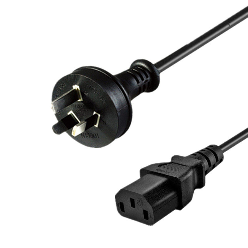 Ultra-short character line computer host line pure copper red yellow blue straight head three-plug three-hole power cord 0 5 meters