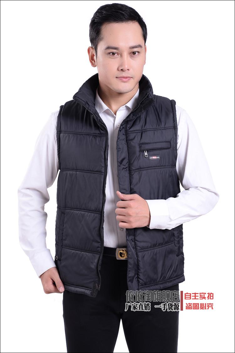 Áo vest nam trung niên cotton dày vest ấm áp Áo vest nam trung niên cotton thu đông bố áo khoác giả vest nam hàn quốc