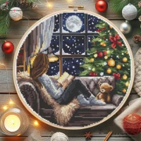 F1492 Рождественская читающая девочка