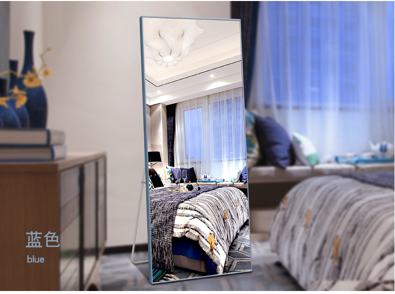 Yishare treo tường gương ký túc xá toàn thân gương phòng ngủ đơn giản hiện đại lắp gương gương sàn - Gương gương đứng có chân
