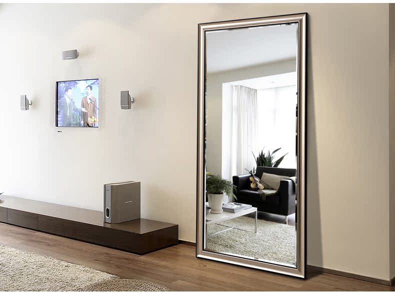 YISHARE đơn giản hiện đại treo tường phù hợp gương gương cửa hàng quần áo gương thay đồ với khung gương chiều dài gương gương - Gương guong nha tam