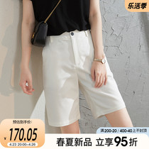 Sofitel white 50% shorts 2022 Xias new pure color minimalist about 100 hitch a short girl casual pants child