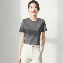  2021 new spring and summer short-sleeved T-shirt womens Sofisir gray inner loose top pullover bottoming shirt tide