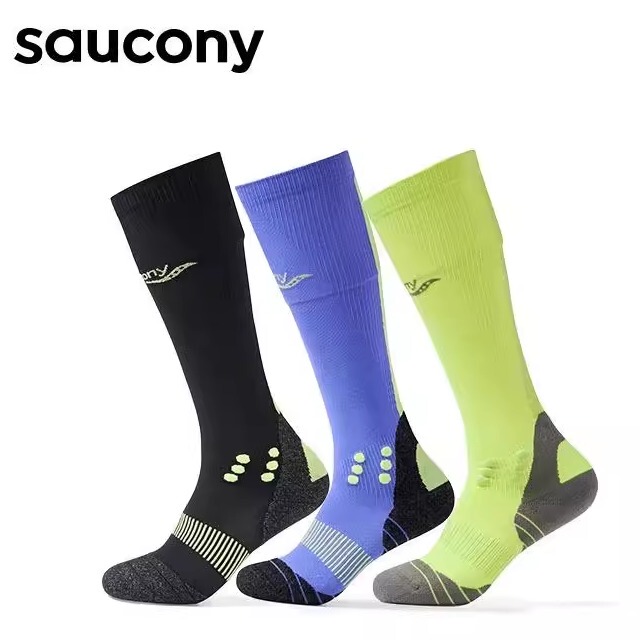 Saucony Sports Socks for Men and Women, Running Socks, Long Socks, Sweat-Absorbent, Breathable, Anti-Odor Compression Socks