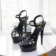 Catwalk Artifact Model Giày cao gót đẹp với màu đen gợi cảm không thấm nước Bàn 15cm Hate Sky High Ultra High Sandals Dép nữ mùa hè