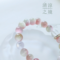 Cats Eye Bracelet (Spiritual Heart) Original New Chinese Style White Crystal Beads Niche Exquisite Girlfriend Gift Bracelet for Women