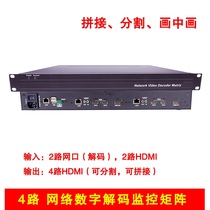 4-screen H 265 network digital decoding matrix monitoring matrix host 4-screen splicing split window opening