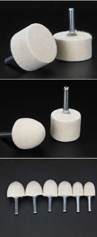 Nhập Khẩu Len Đầu Mài Kim Loại Ngọc Thủy Tinh Gương Đánh Bóng Điện Đầu Mài Hình Trụ Nón Úc Len Tay Cầm 6 Mm