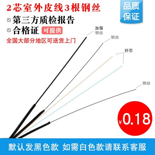 FTTH Outdoor Optical Cable 2 Core Leather Light Cable Двойной самостоятельно -в -кожаный световой кабель 3 стальная проволочная бабочка оптическая оптическая оптическая волокна.