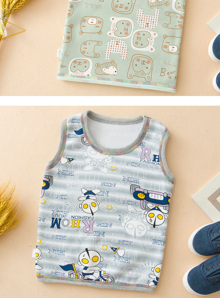 Áo vest trẻ em cotton ấm áp cho bé trai và bé gái trùm đầu cộng với áo nhung cho mùa xuân và mùa thu quần áo trẻ em mùa thu đông shop quần áo trẻ em đẹp