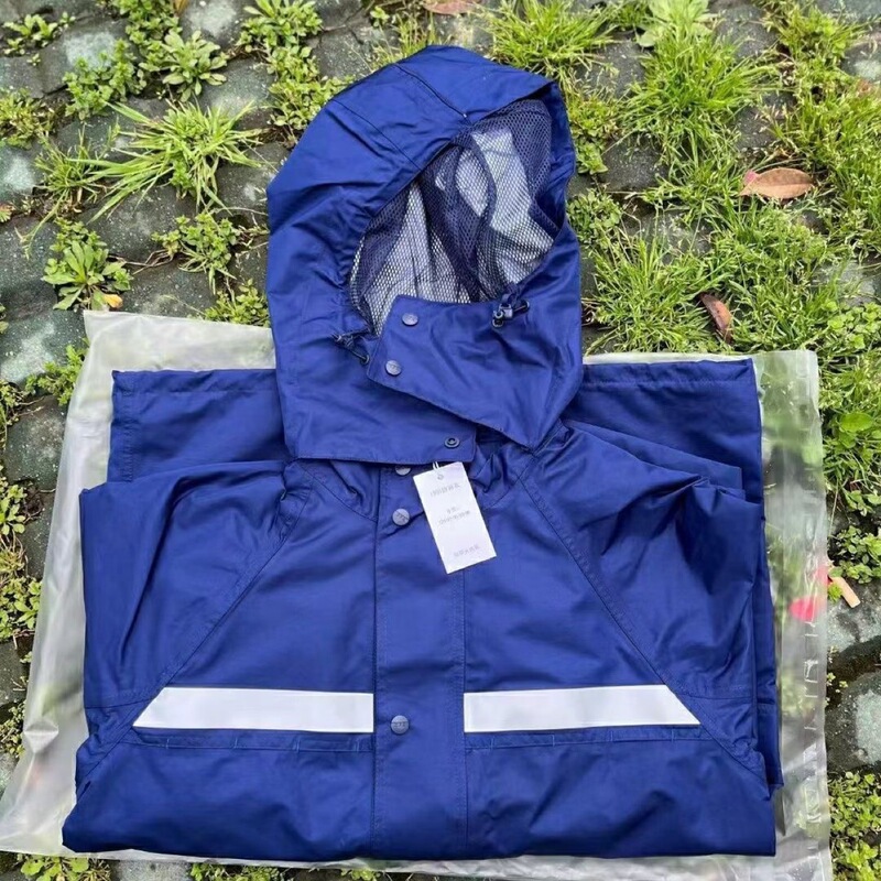 New Style Split-Type Raincoat Set, Dark Blue Portable Outdoor Raincoat and Rain Pants, Emergency Rescue Raincoat