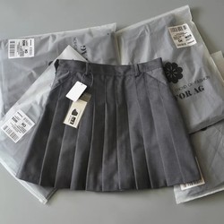 Spring and Summer Genuine High-Waisted Versatile Preppy Style High-Quality Suit Fabric Tb Style Pleated Skirt A-Line Skirt Half Skirt Short Skirt