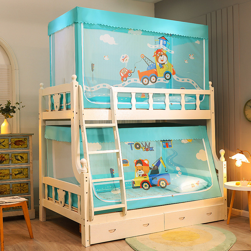 Primary-secondary bed telescopic bracket mosquito nets 1 2m bunk beds 1 5 m trapezoidal domestic anti-fall children Double beds 0 9