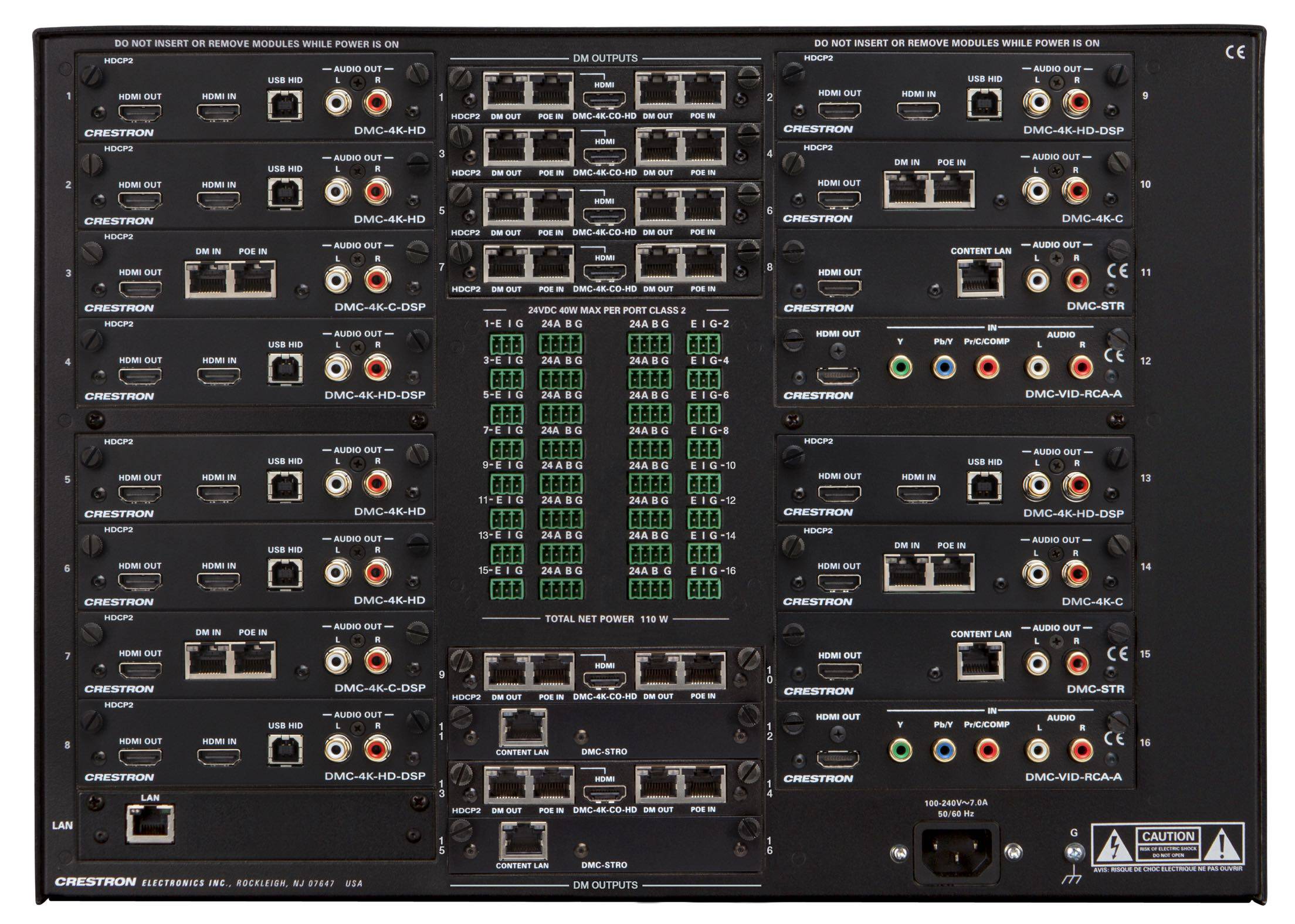 Mid-control system Crestron Fast Satoshi DM-MD16X16 DigitalMedia matrix
