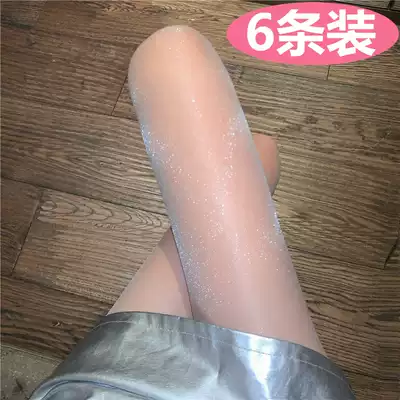 Silky pearlescent oily open crotch stockings mood ultra-thin summer shiny reflective horse oily stockings sexy tights
