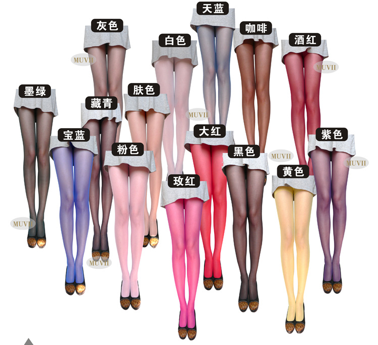 Mùa xuân và mùa hè siêu mỏng vớ kẹo màu thậm chí pantyhose màu da đen hiển thị chân nạc miễn phí vớ off-phạm vi thậm chí pantyhose.