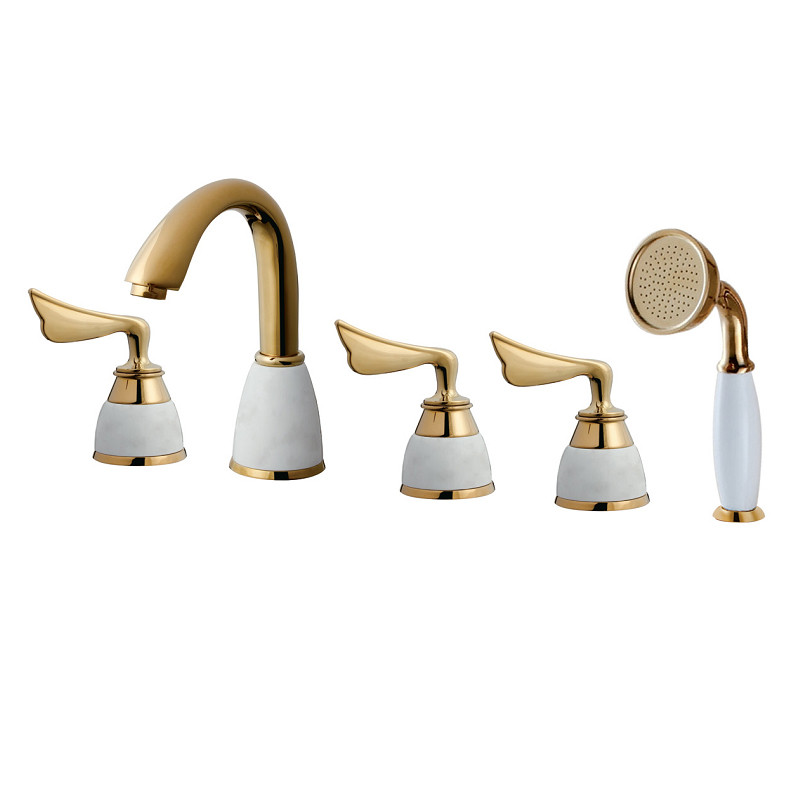 Eurostyle Gold Chrome antique sitting style bathtub shower with five sets of taps Guangdong Take Porto bathroom NL-2456