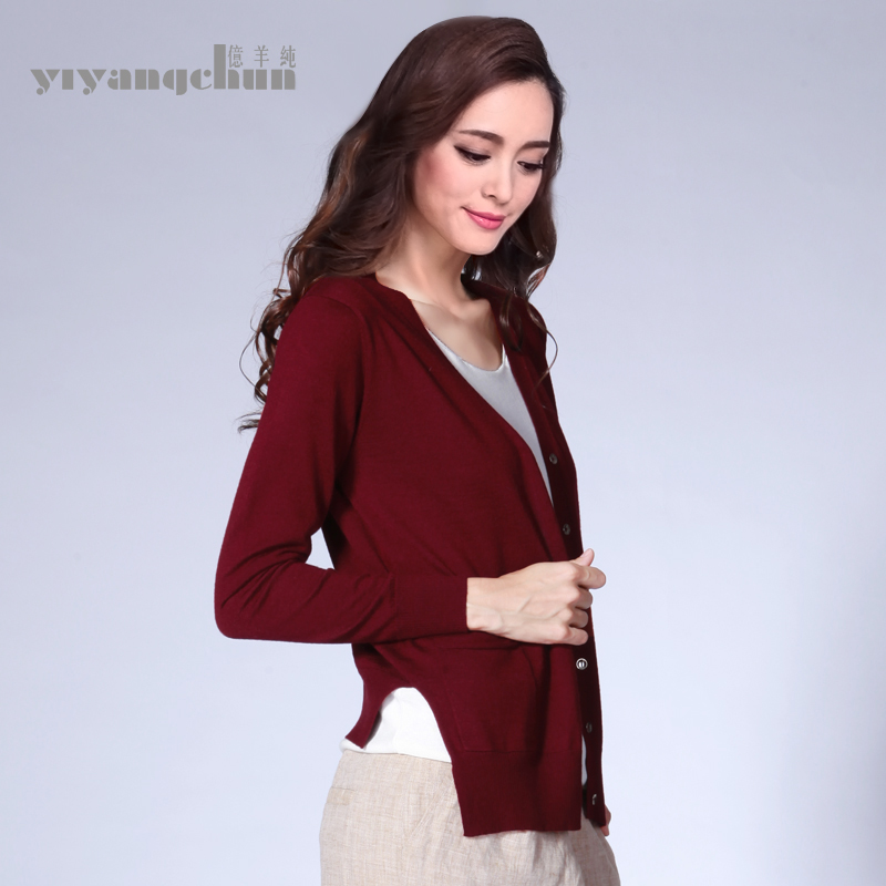 Tỷ cừu tinh khiết len ​​mùa xuân đẹp cardigan YQ14077 cardigan áo khoác cardigan kích thước phụ nữ lớn của