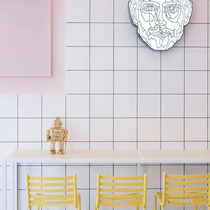 I-shaped brick Kitchen white brick bathroom tile Nordic style toilet bathroom Simple modern wall small square brick